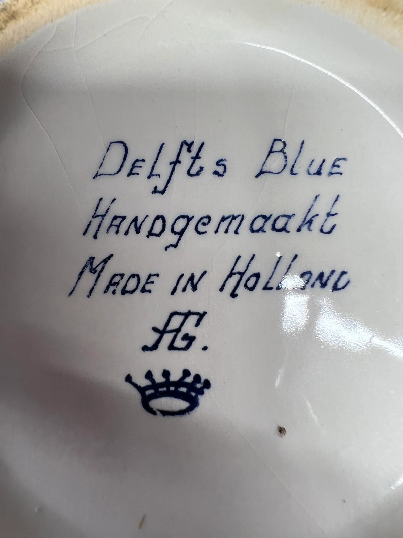 Late 20th Century Blue Delft Pitcher With Floral Pattern - 6