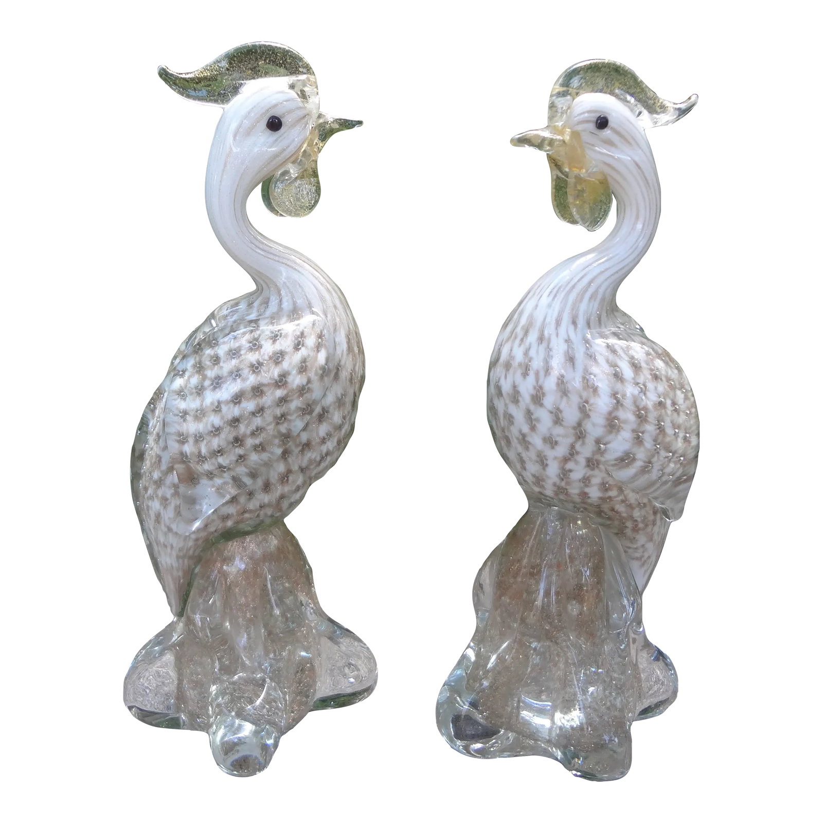 Pair of Murano Glass Birds Attributed to Archimede Seguso (1 of 13)