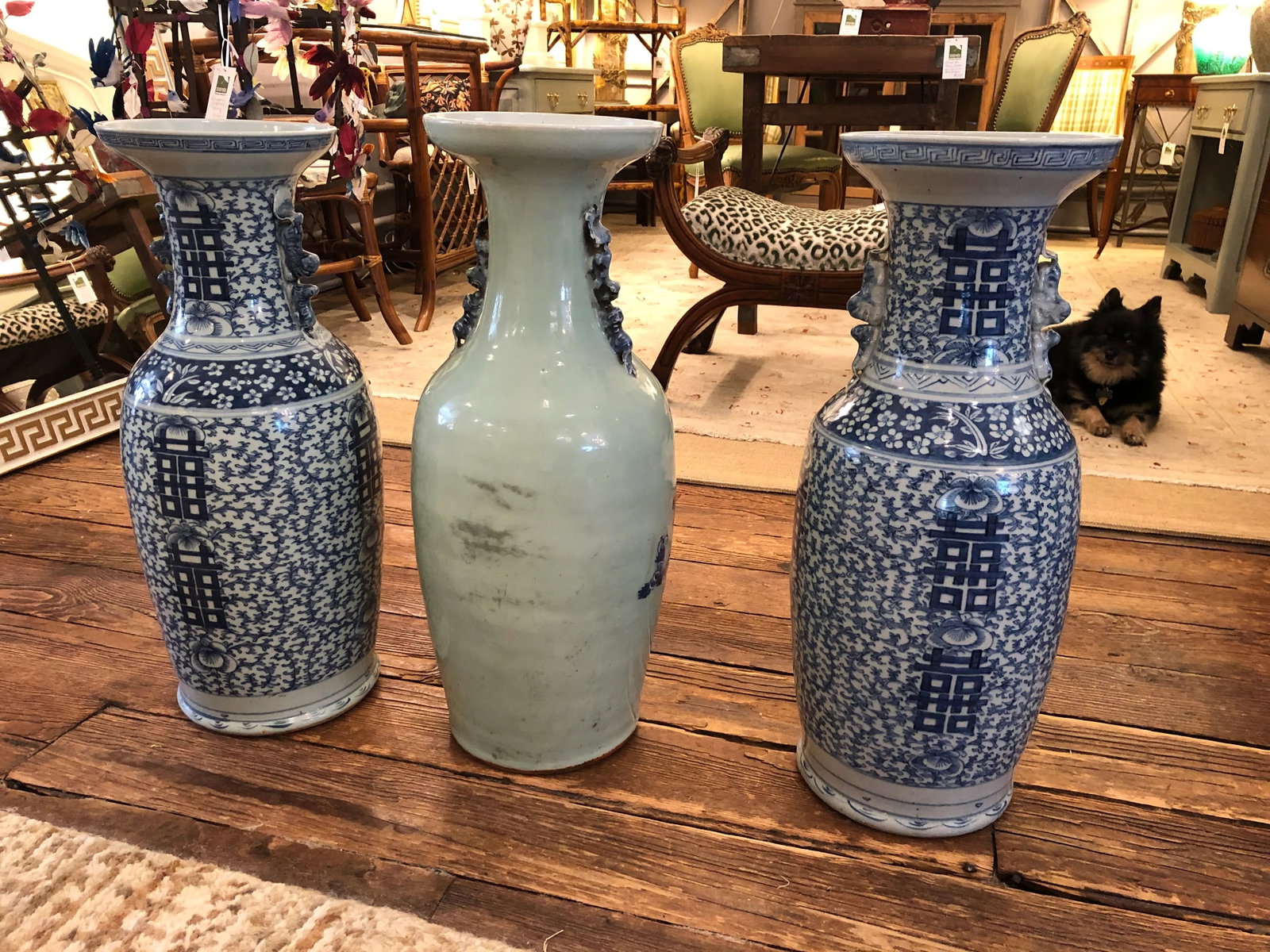 Large Collection of Blue & White Chinese Vases -Set of 3 - 10