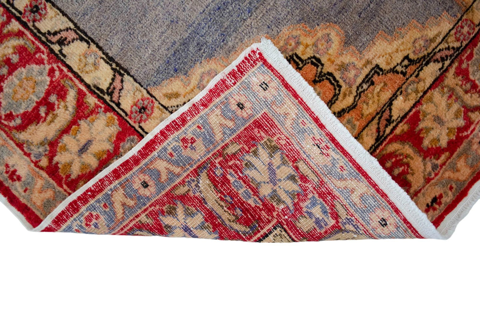 1970s Vintage Turkish Rug Lion Pattern Hand Knotted Low Pile Wool Wall & Area Rug - 4'3" X 6'1" - 13