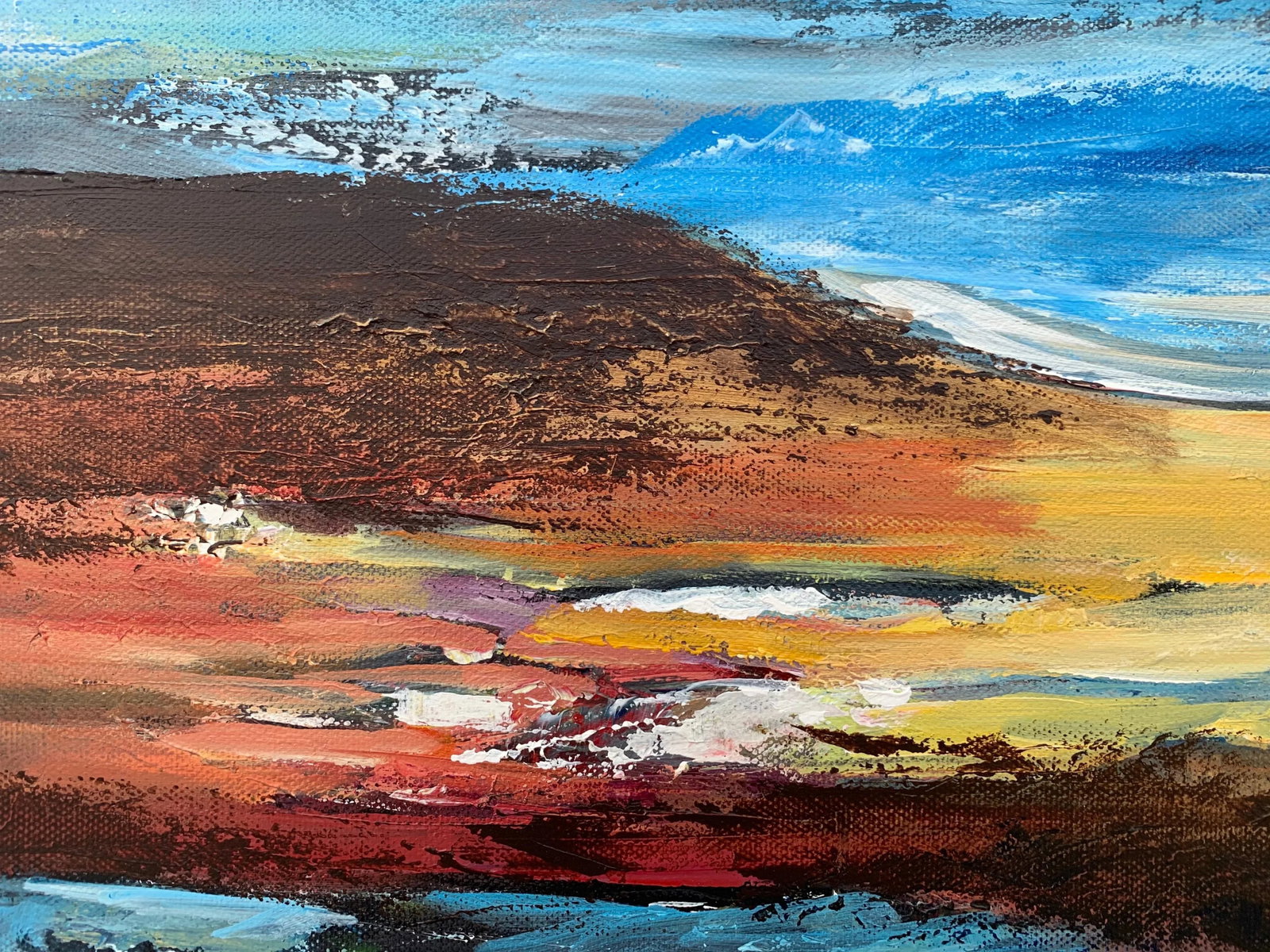 Colourful Abstract Art English Hills Countryside - Unique Original Art by Contemporary British Artis - 11
