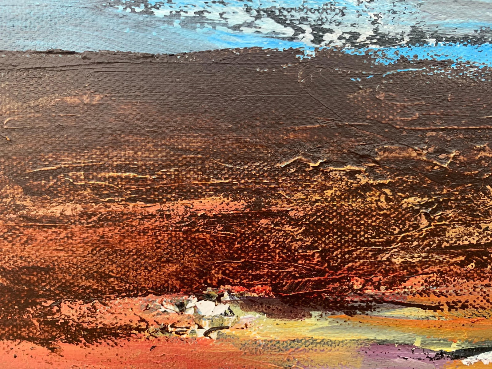 Colourful Abstract Art English Hills Countryside - Unique Original Art by Contemporary British Artis - 12
