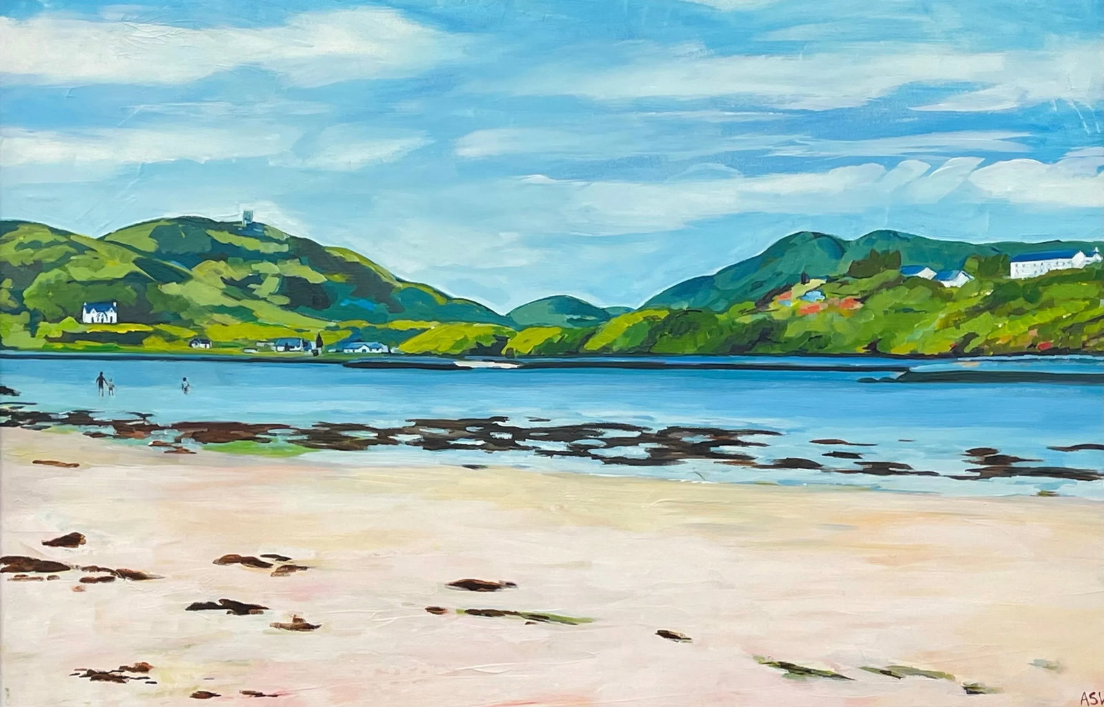 White Sandy Beach Near Isle of Skye in Scottish Highlands by Contemporary British Artist - 7