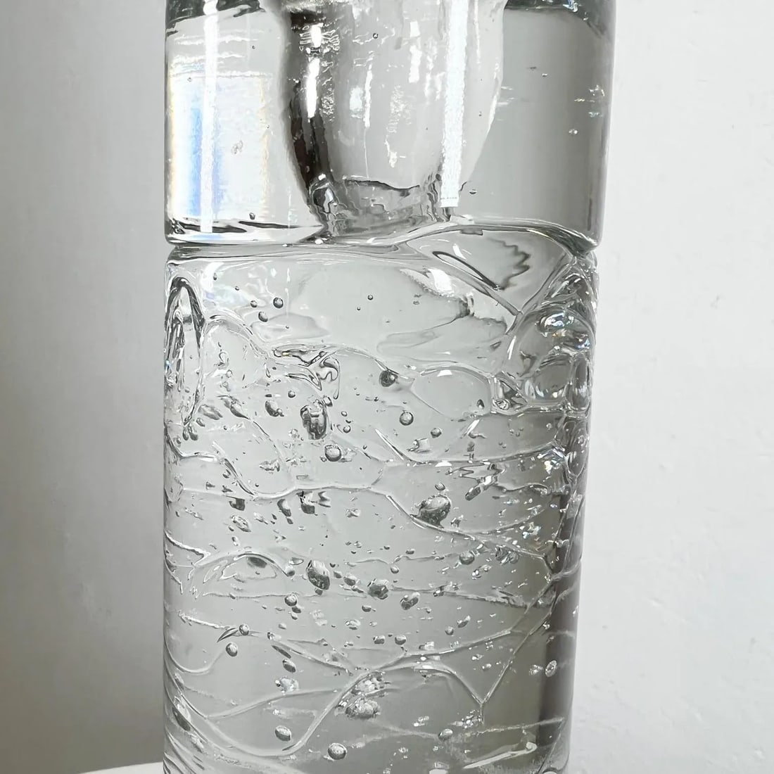 1970s Candle Holders Arkipelago Round Ice Glass Timo Sarpaneva Iittala Finland - 8