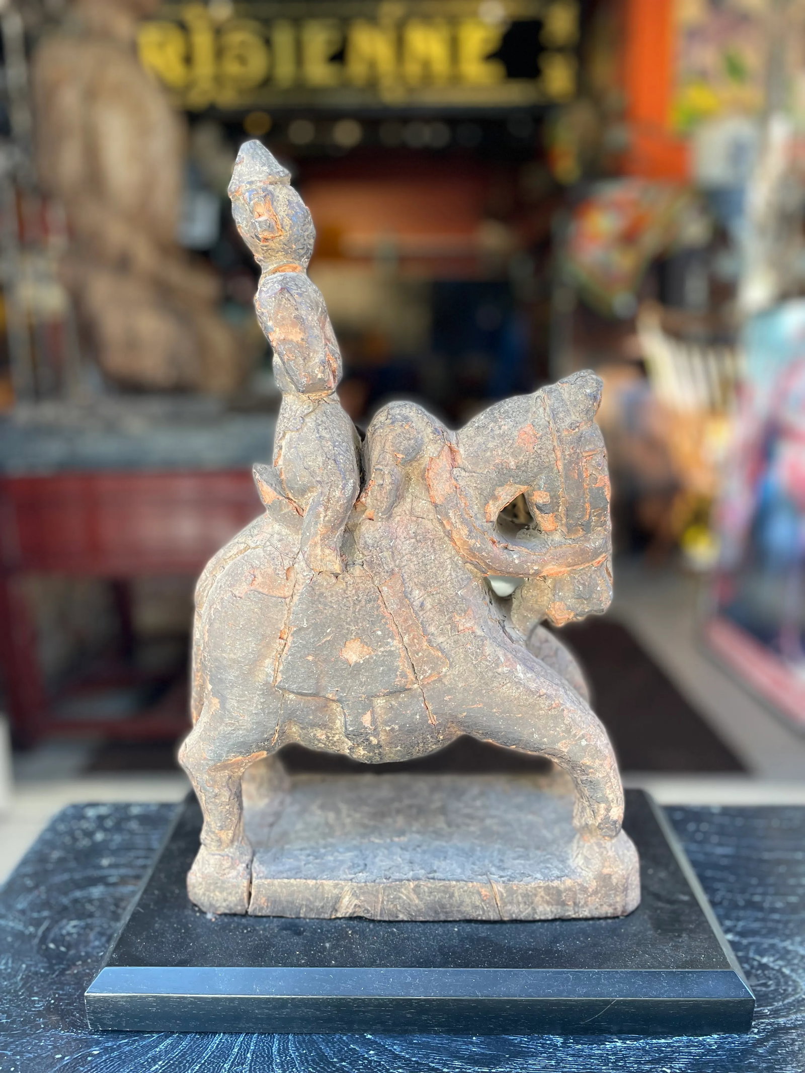 Early Indian Horse With Rider Sculpture - 7