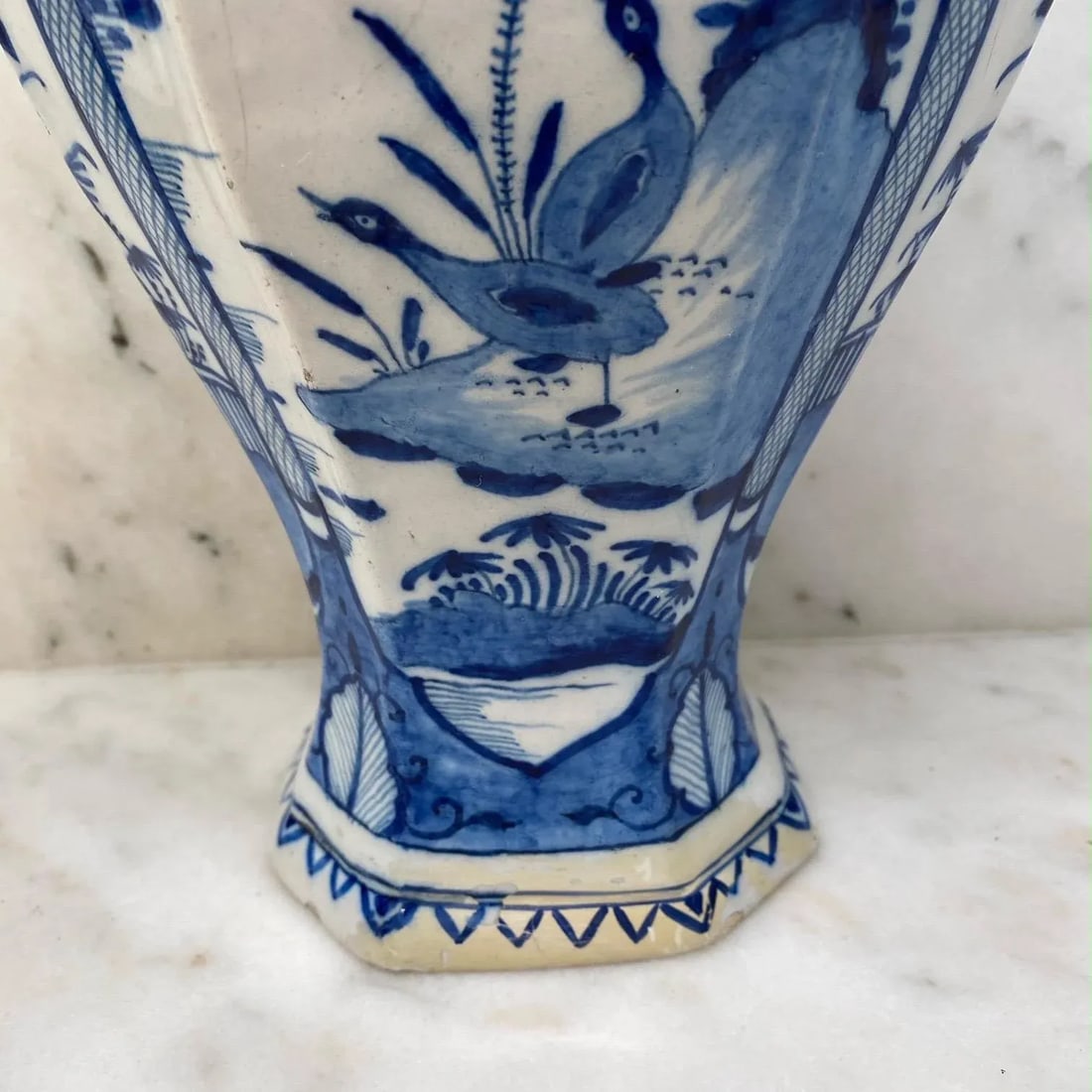 18th Century Dutch Delft Blue and White Earthenware Vase With Top - 11