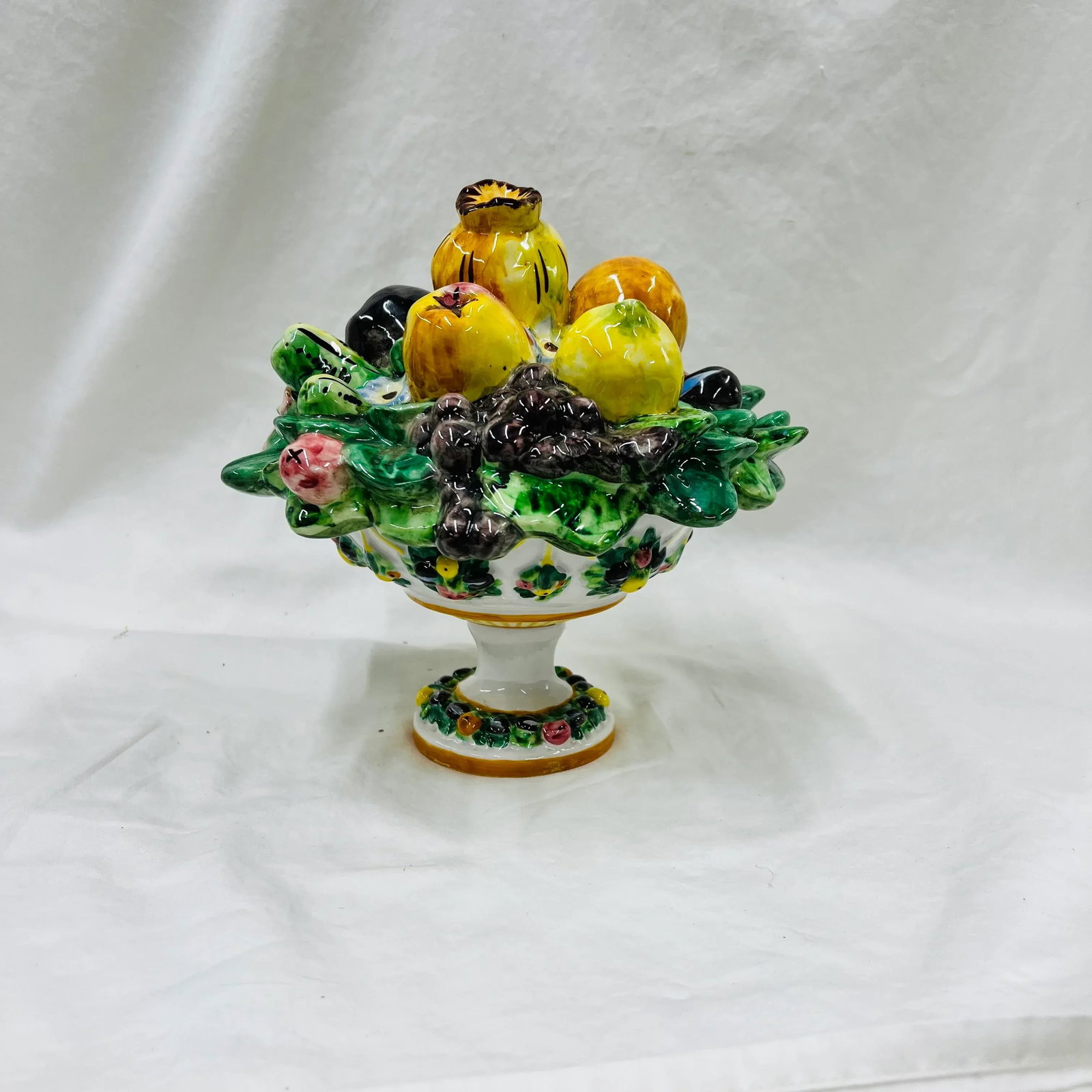 Mid Century Italian Fruit Topiary on Pedestal Bowl - 8