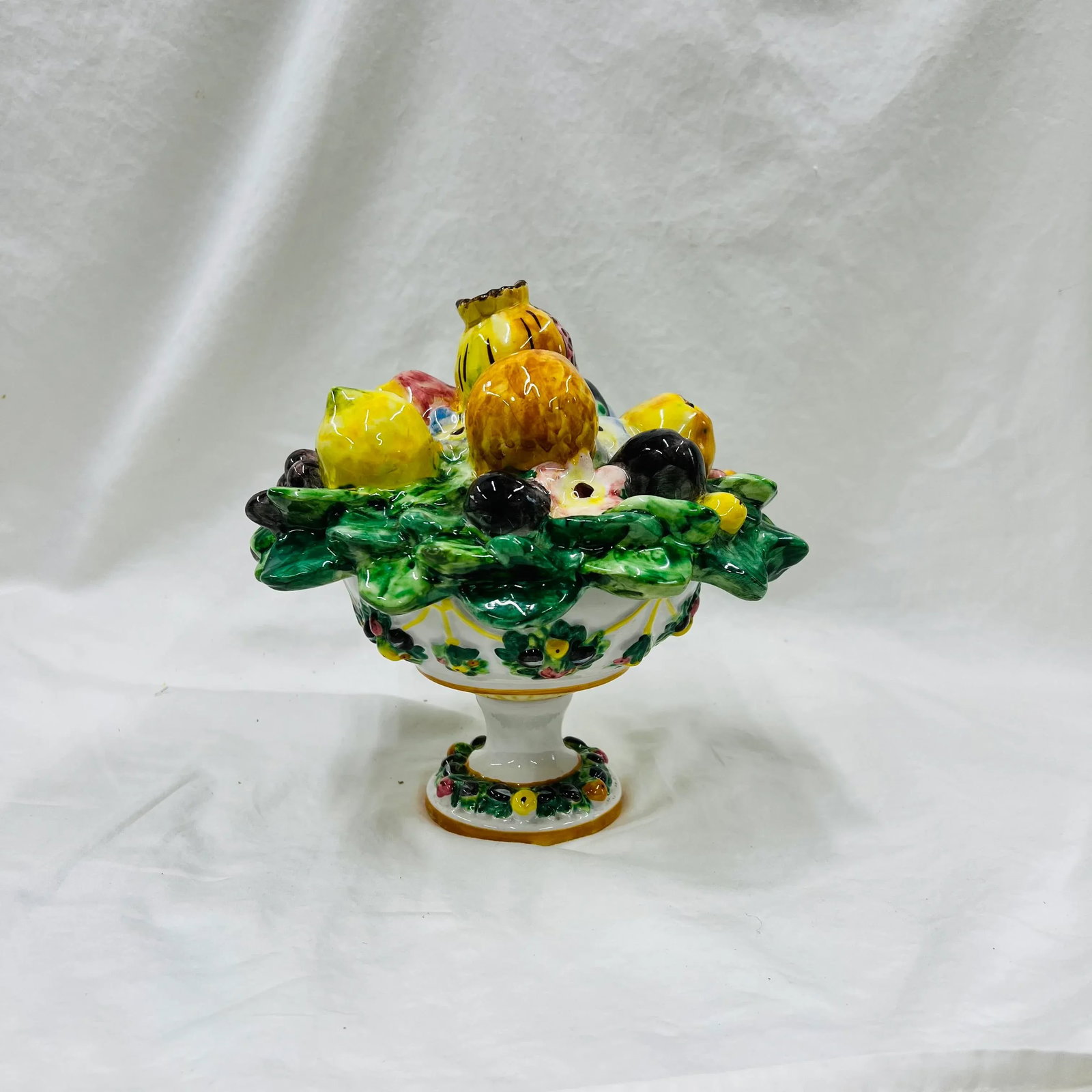 Mid Century Italian Fruit Topiary on Pedestal Bowl - 9