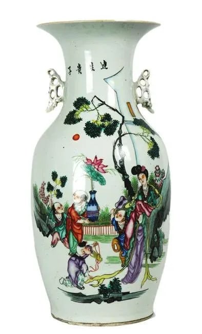 Antique Chinese Porcelain Tall Vase - 6