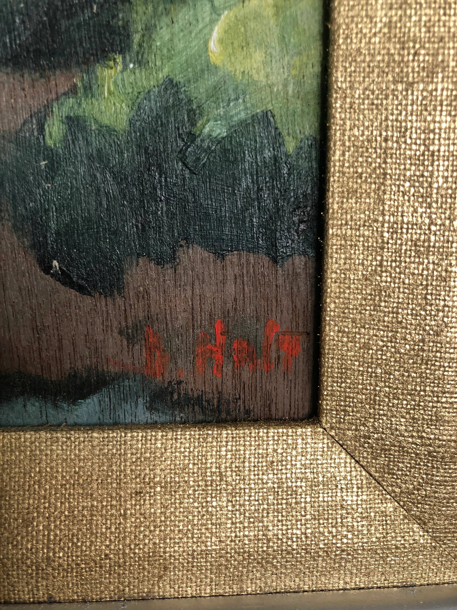 Early 20th Century The River Oil Painting on Board Signed at the Bottom, Framed - 3