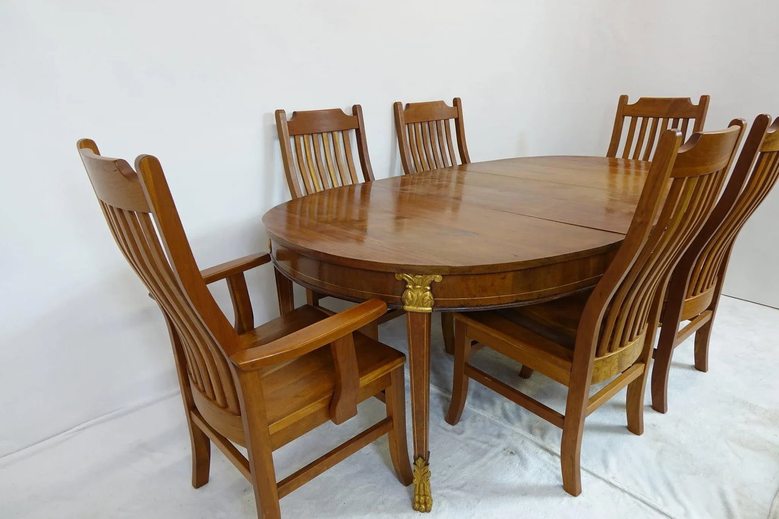 1960s Cherry Dining Room Set With 6 Chairs - 7 Pieces - 10