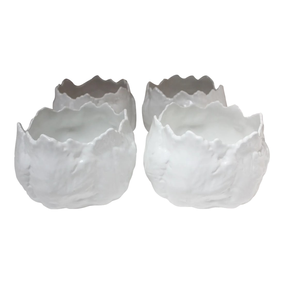 Set of Four Vintage Italian Ceramic Planters With Leaf Motif by Sigma Taste Setter (1 of 13)