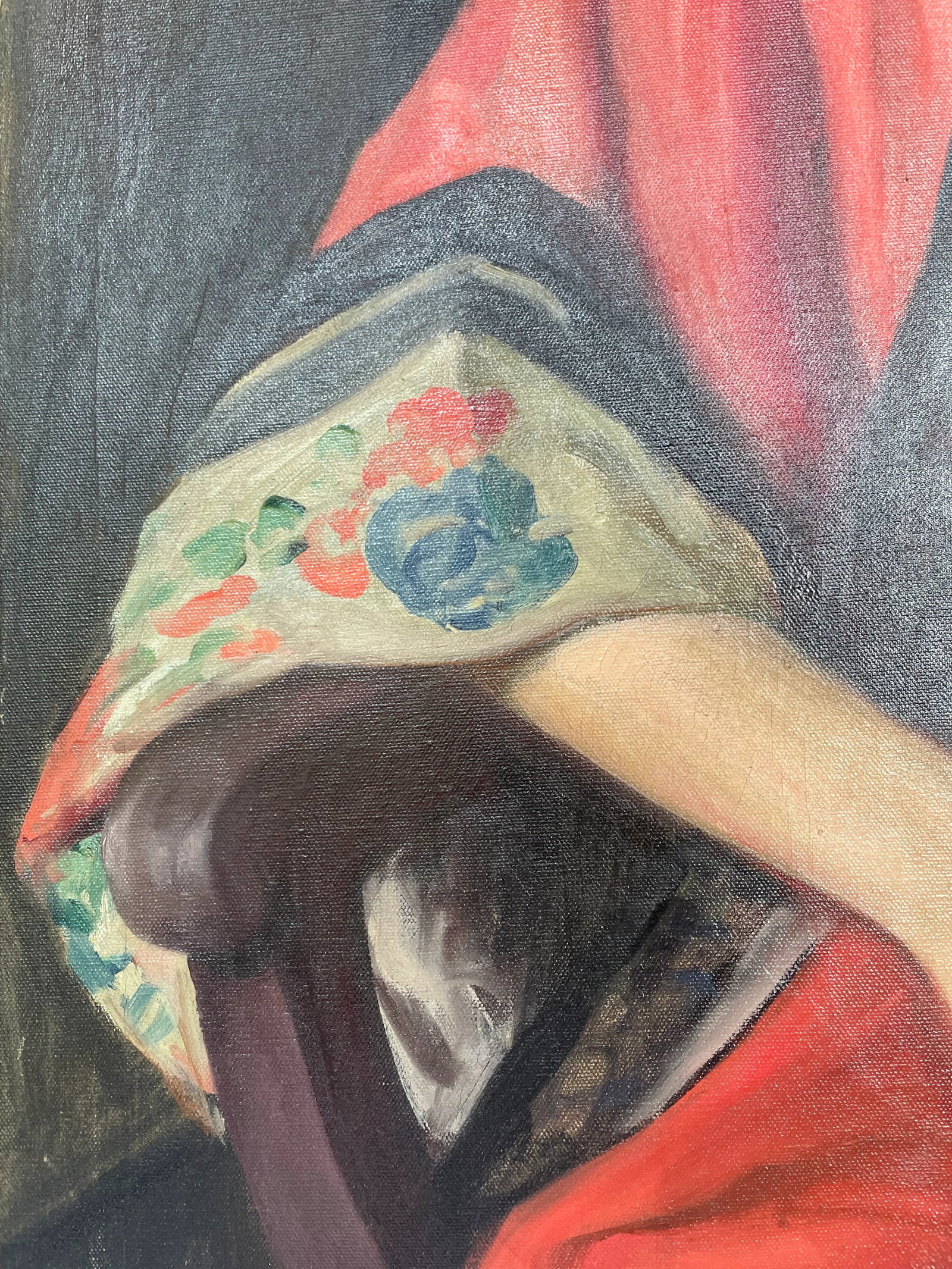 "The Mandarin Robe" Portrait Oil Painting on Canvas by Margaret Fitzhugh Browne, Circa 1920 - 3