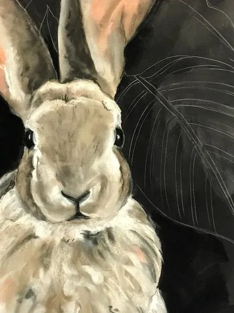 "Jack Rabbit 2" Original Expressionist Pastel Drawing - 2