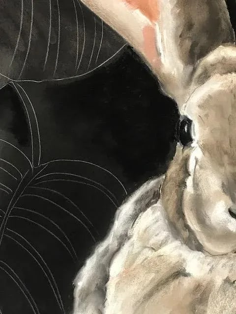 "Jack Rabbit 2" Original Expressionist Pastel Drawing - 3