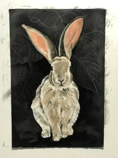 "Jack Rabbit 2" Original Expressionist Pastel Drawing - 7