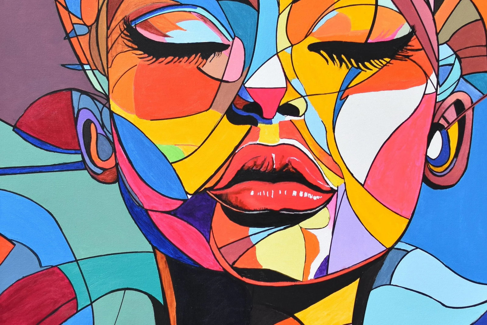 Abstract Portrait Original Acrylic Painting - 3