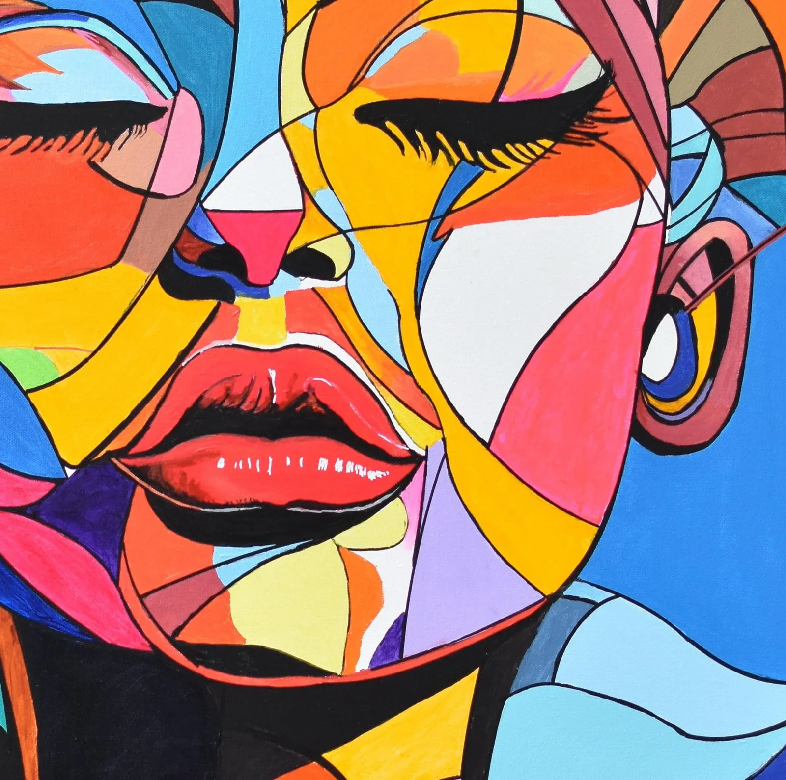 Abstract Portrait Original Acrylic Painting - 5