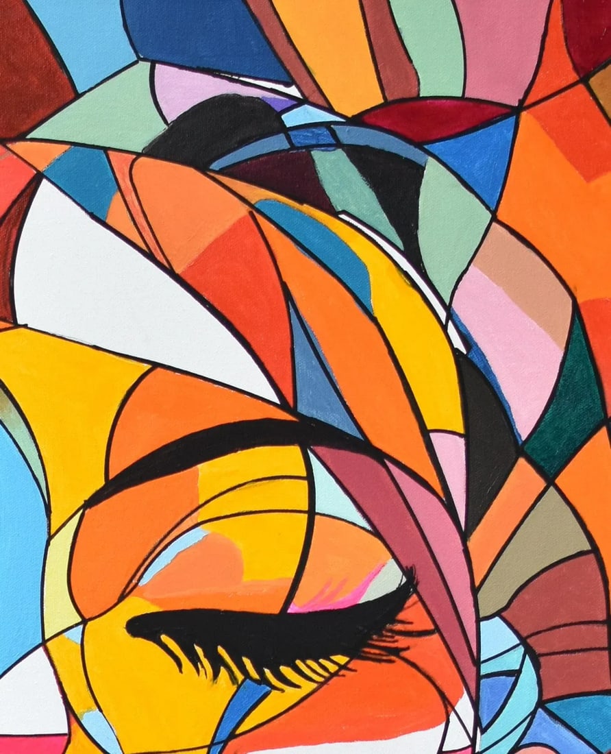 Abstract Portrait Original Acrylic Painting - 6