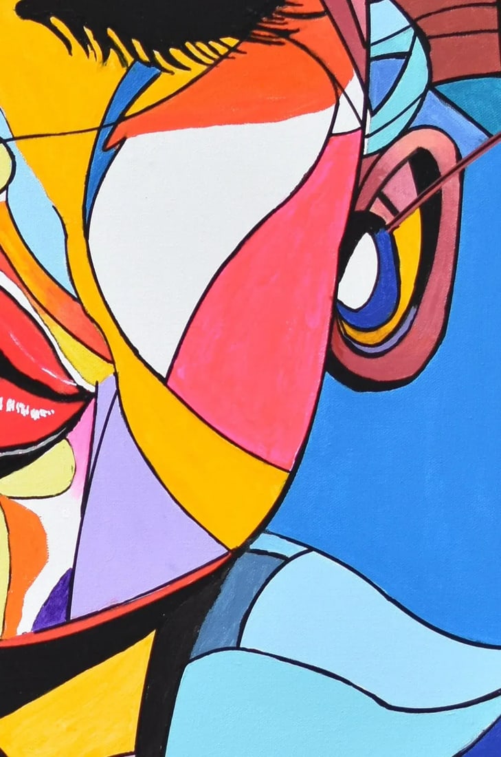 Abstract Portrait Original Acrylic Painting - 7