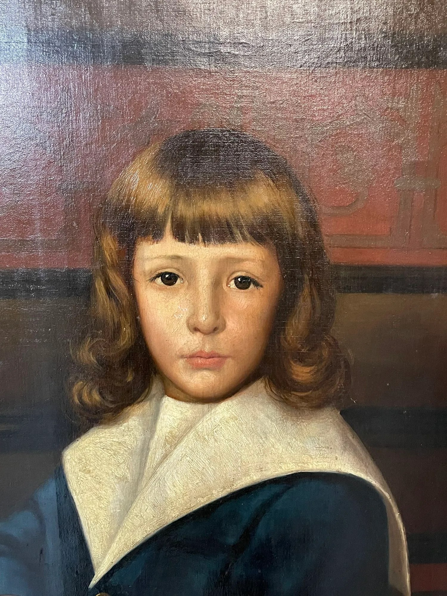 Palatial 19th Centur Oil on Canvas of a Portrait of Siblings Signed J. Peellaert - 10