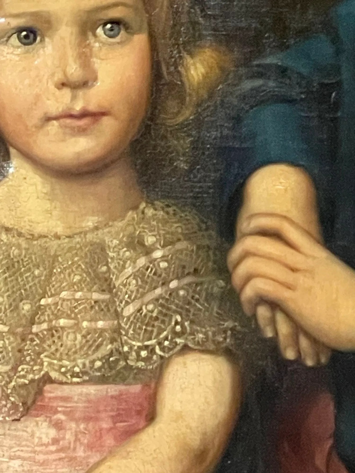 Palatial 19th Centur Oil on Canvas of a Portrait of Siblings Signed J. Peellaert - 5