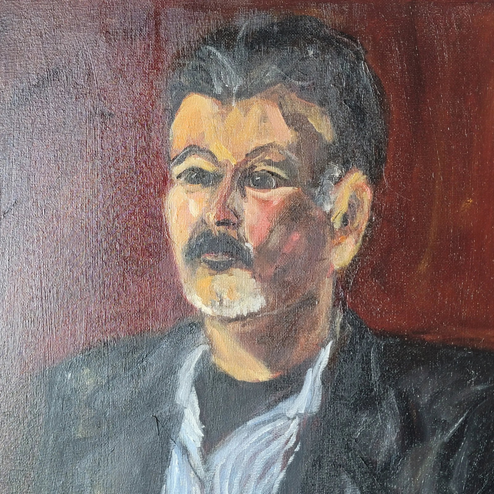1990s "Fernando" Expressionist Portrait Oil Painting by Rosemary Rabut - 2