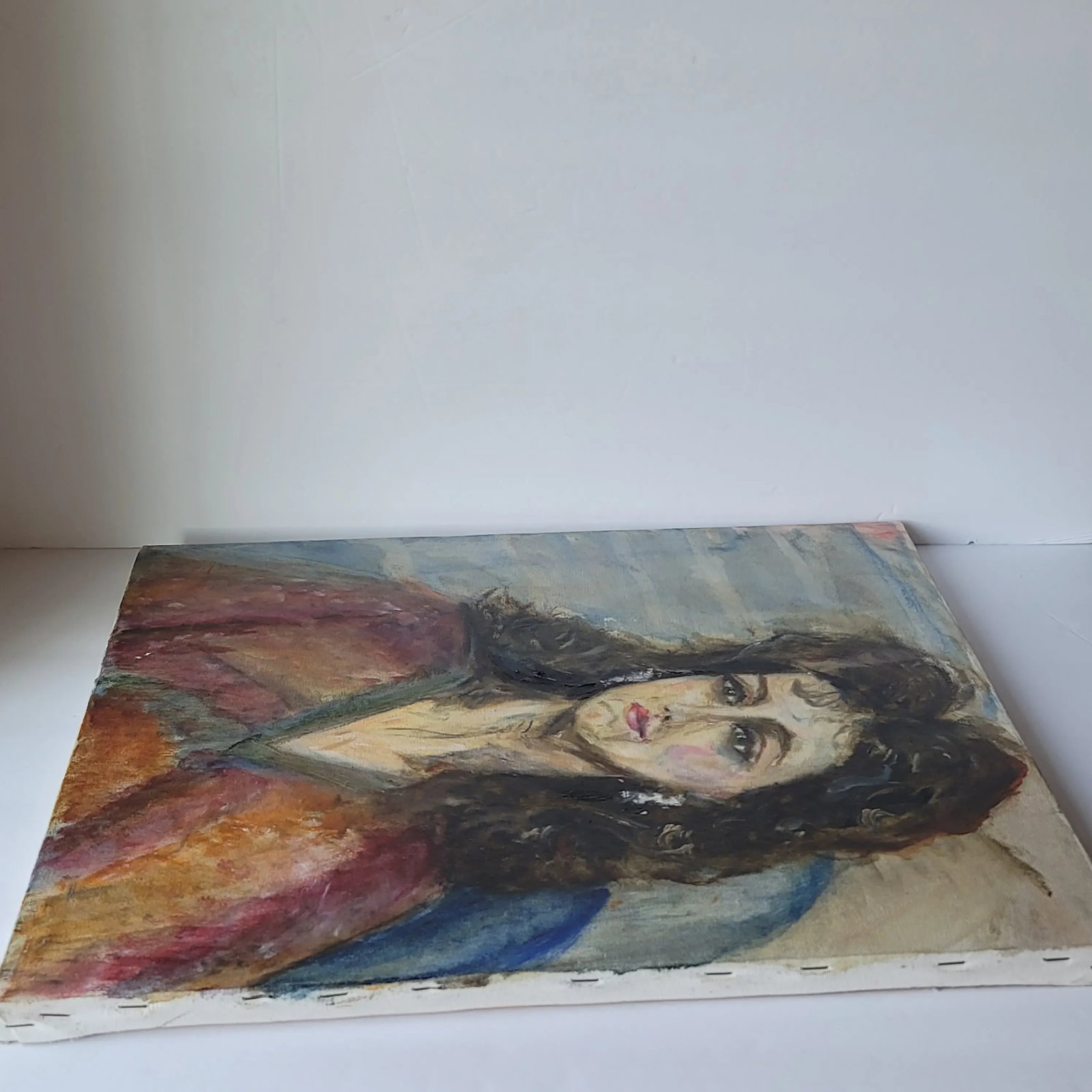 Portrait Woman With Earrings 1991 Oil Painting by Rosemary Rabut - 3