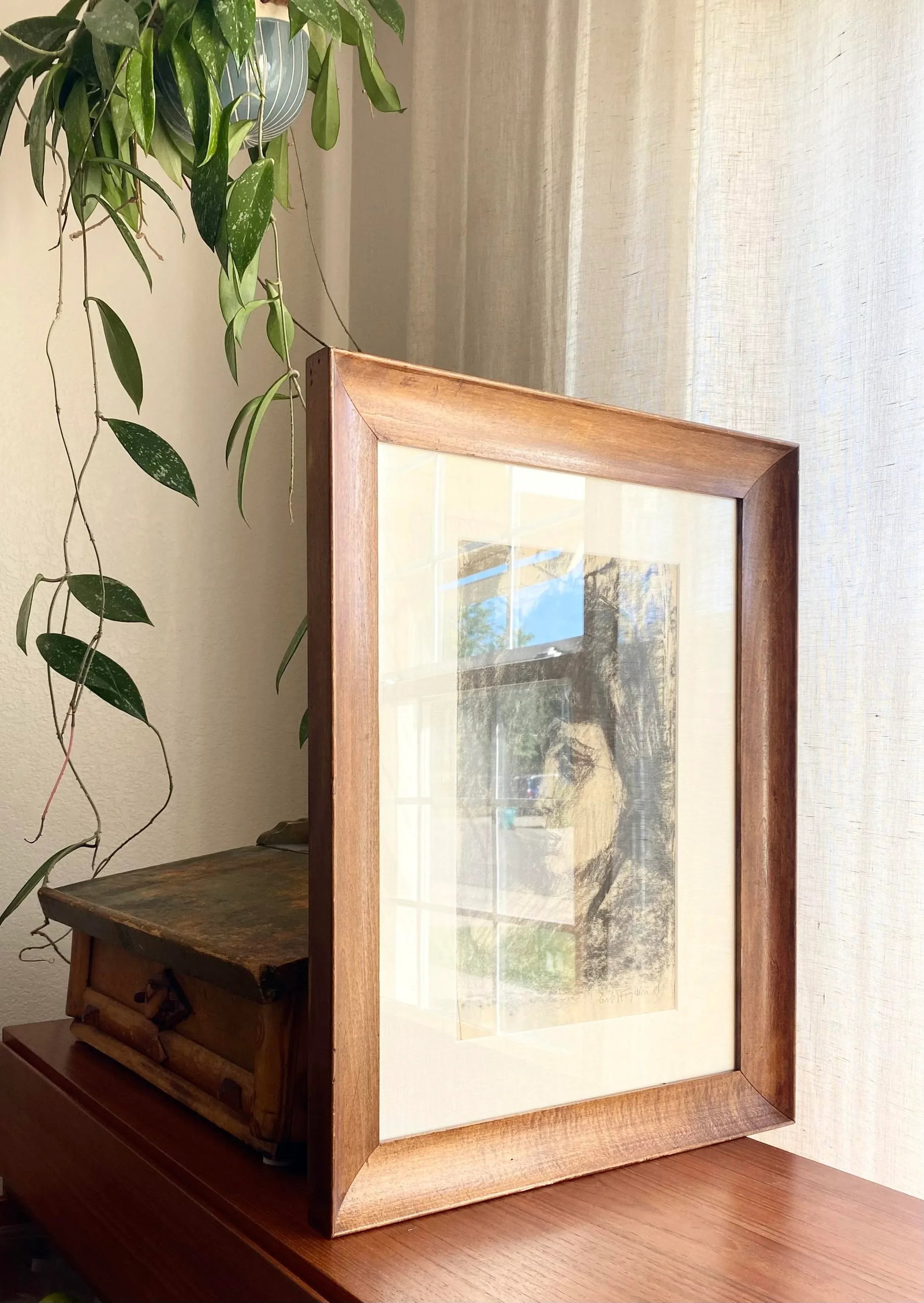 1940s Evocative Charcoal Portrait of French Woman Original Painting/Drawing - 5