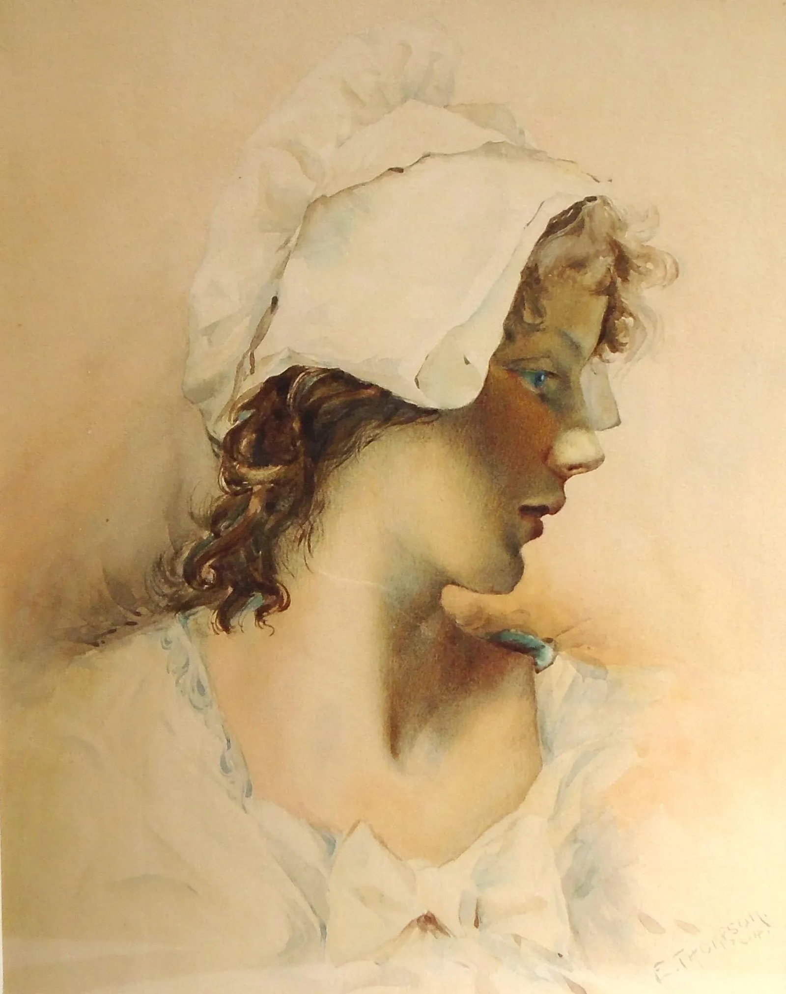 Early 1900s "Twilight", Portrait of Young Raven Haired Beauty - 2