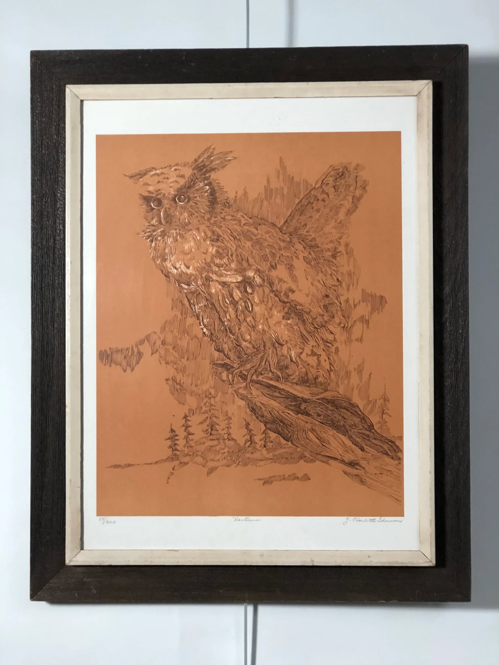 Midcentury Owl Lithograph by Z. Charlotte Sherman - 2