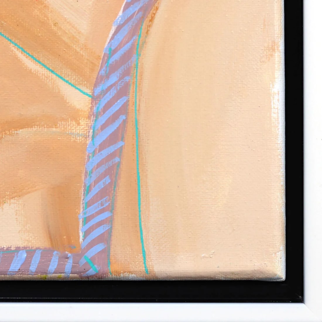 Miss Priss Palms 1 - Framed Original Figurative Abstract Portrait on Green Artwork by Lindsey McCord - 6