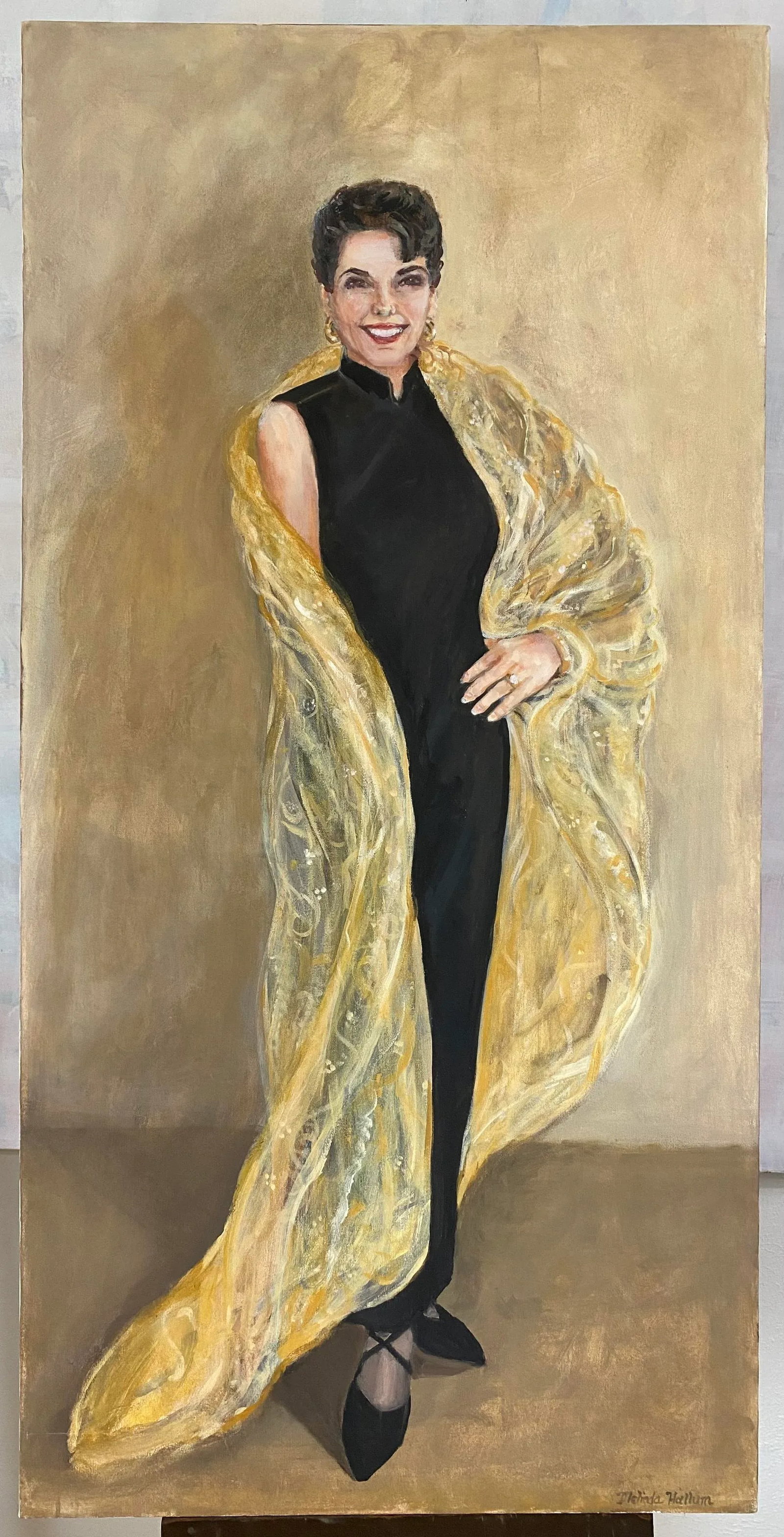 Glamorous Portrait of Elegant Woman - Original Painting on Canvas - 6