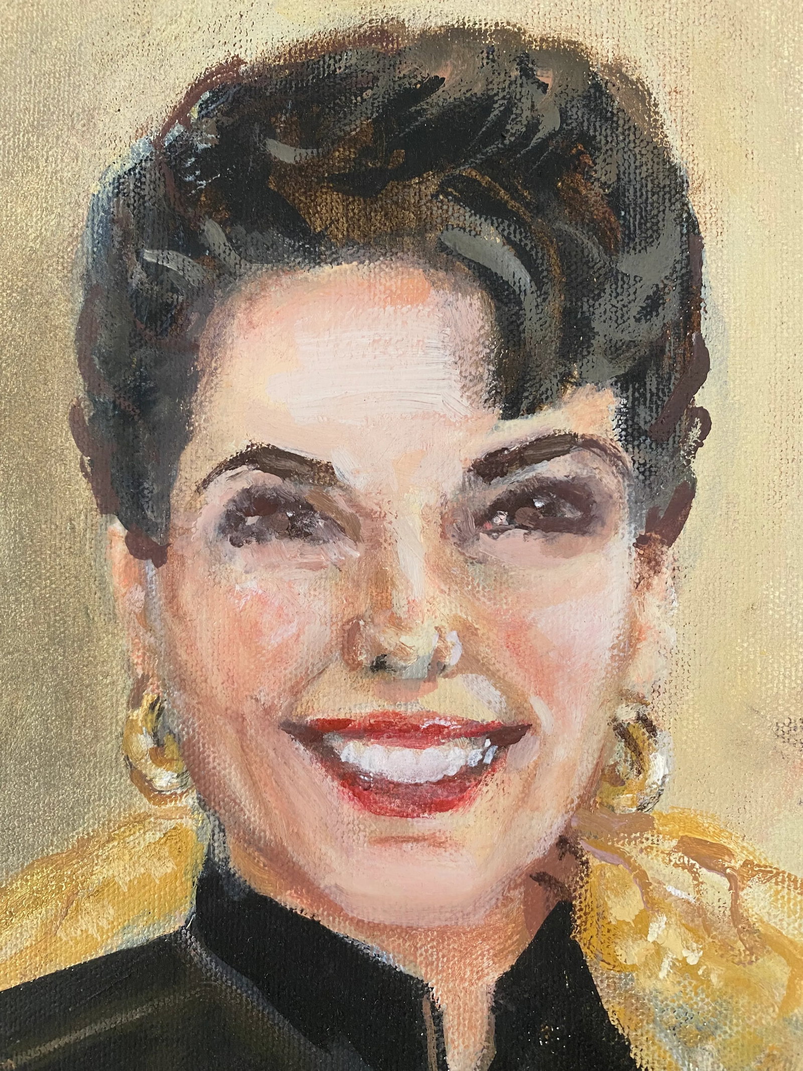 Glamorous Portrait of Elegant Woman - Original Painting on Canvas - 8