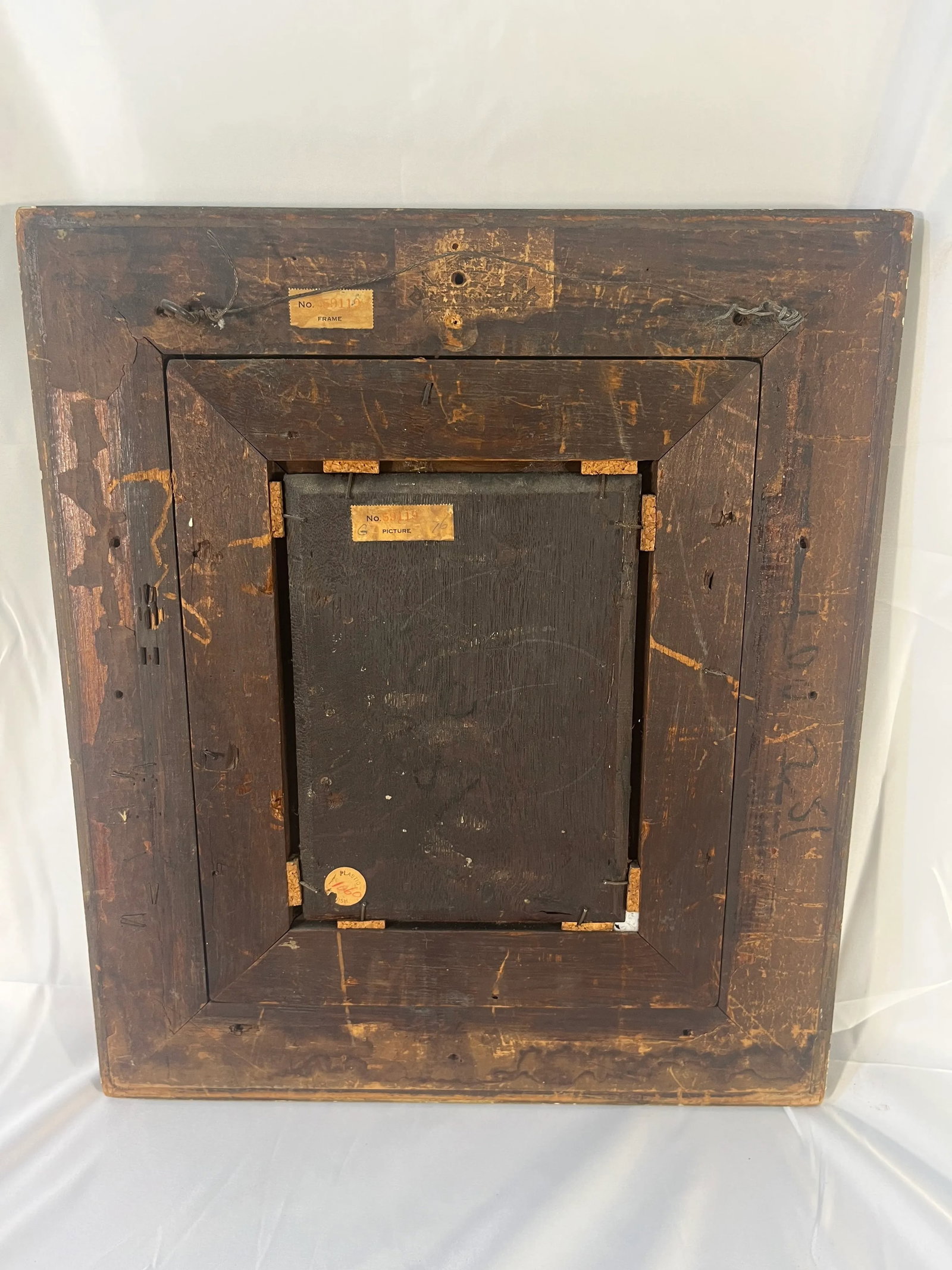 19th Century Portrait Painting of Monk on Wood in Gilt Frame - 9