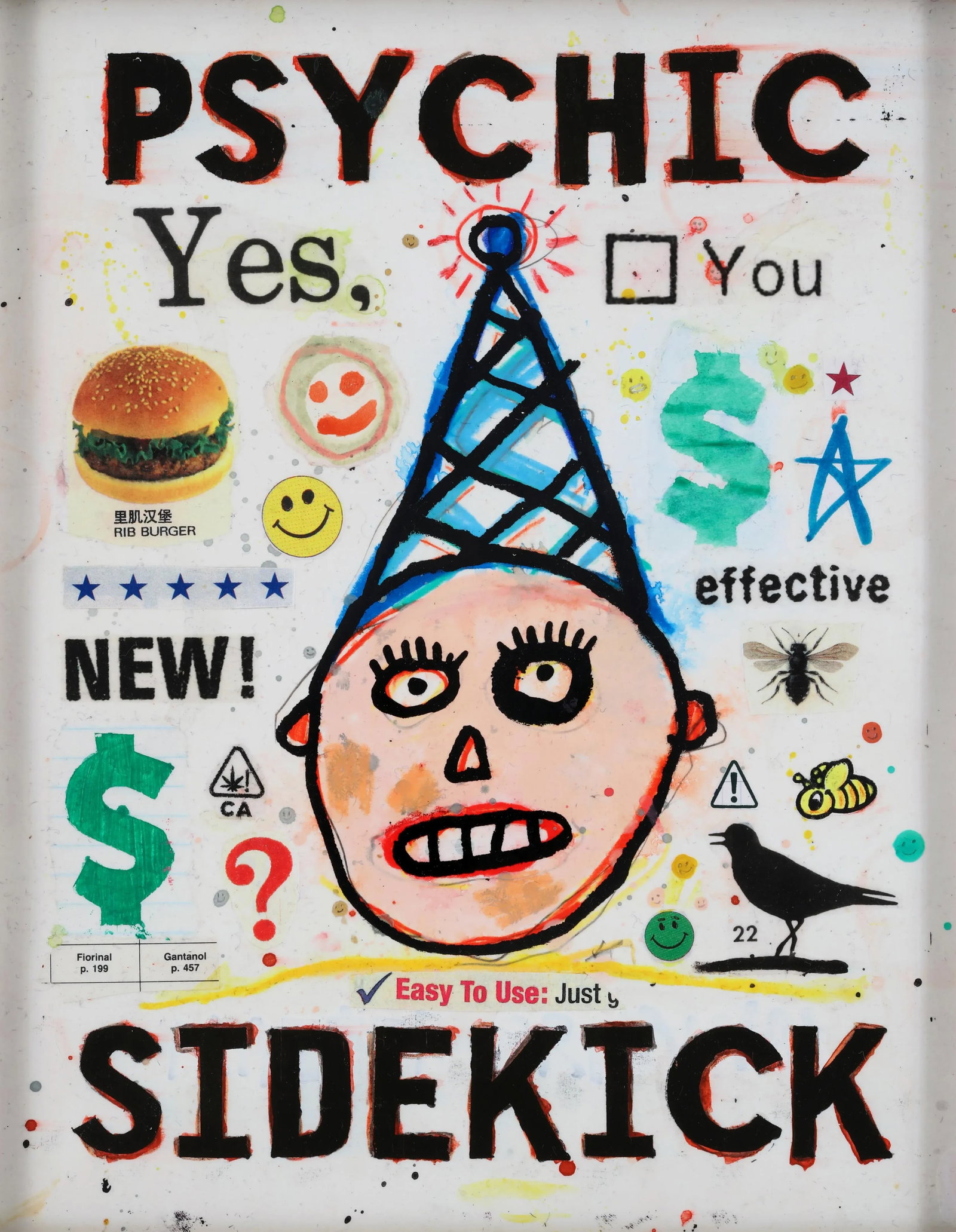 "Psychic Sidekick" - Original, Mixed Media Collage Artwork by Brian McDonald - 3