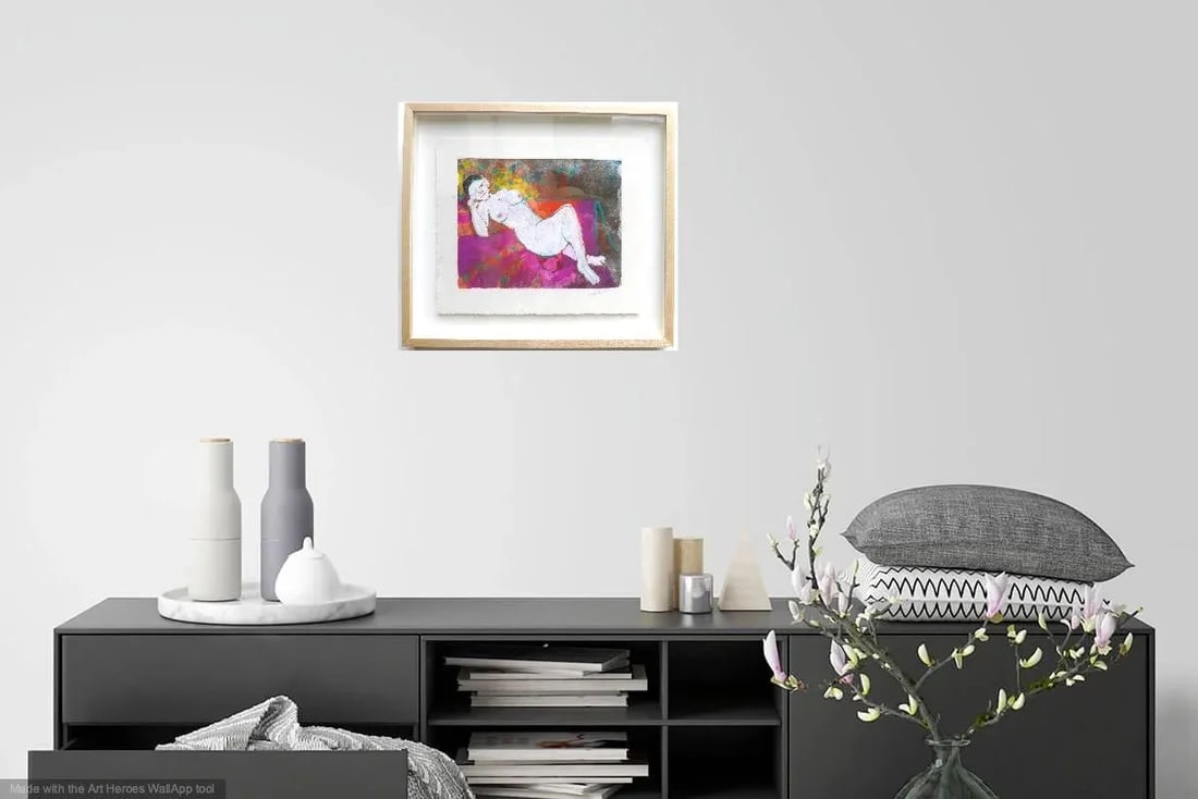 "Reclining French Nude" Contemporary Figurative Nude by Listed Artist Martha Holden - 2
