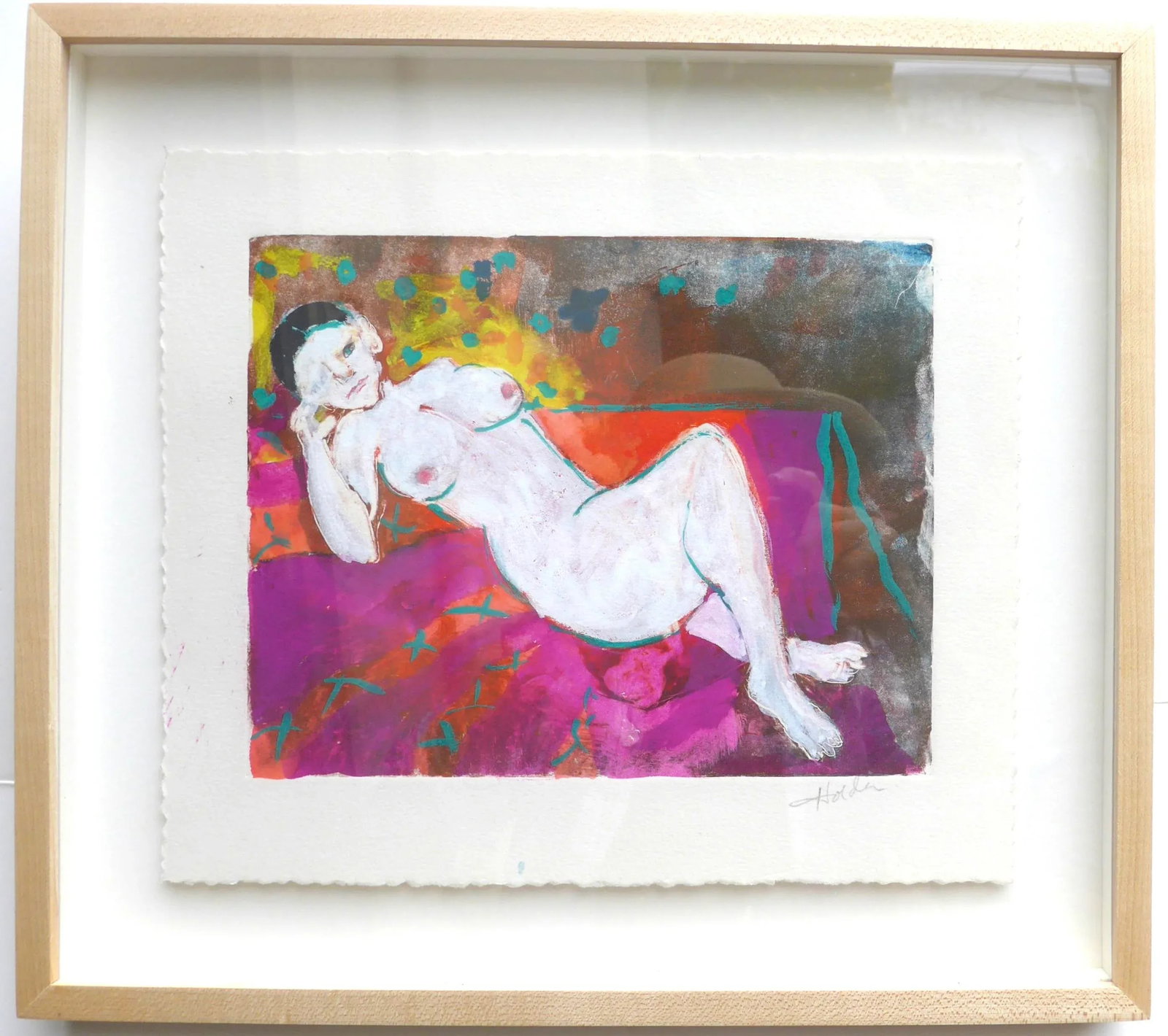 "Reclining French Nude" Contemporary Figurative Nude by Listed Artist Martha Holden - 5