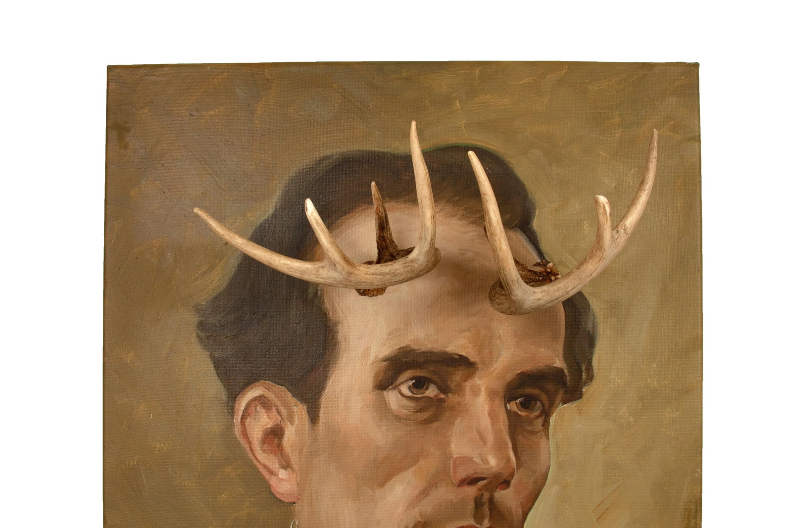 Altered Vintage Oil Painting of a Man - 4