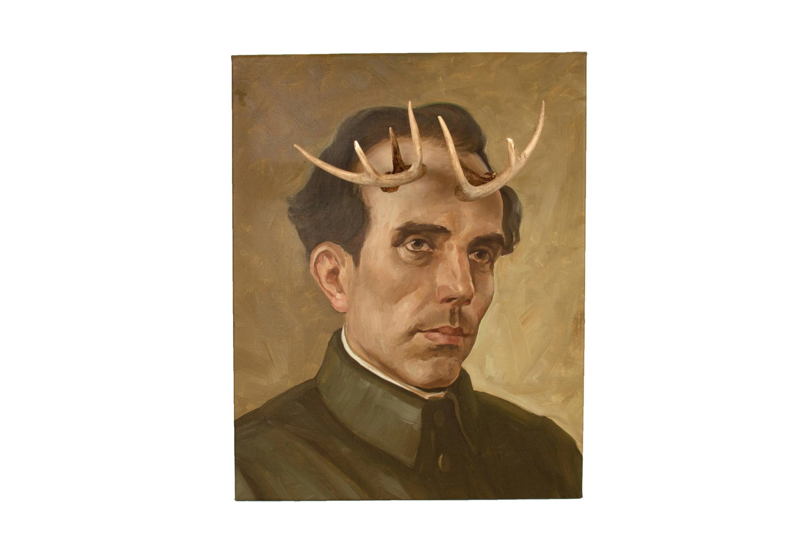Altered Vintage Oil Painting of a Man - 6