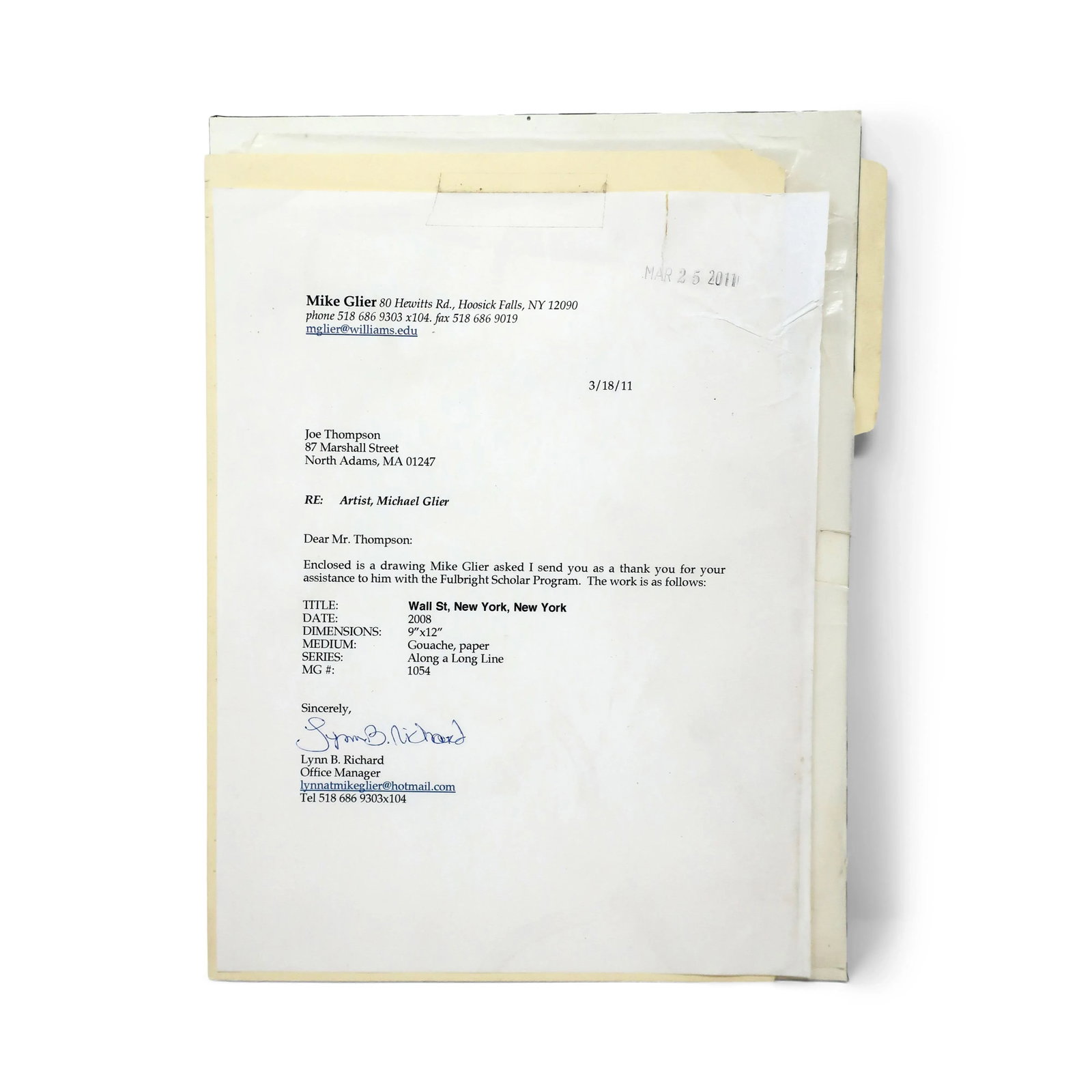 Michael Glier "Wall Street, New York, New York" Gouache on Paper (2008) - 3