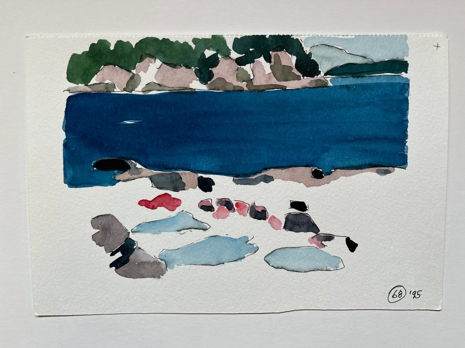 Set of 3 Watercolor and Ink Seascape Paintings by Robert Herrmann - 4