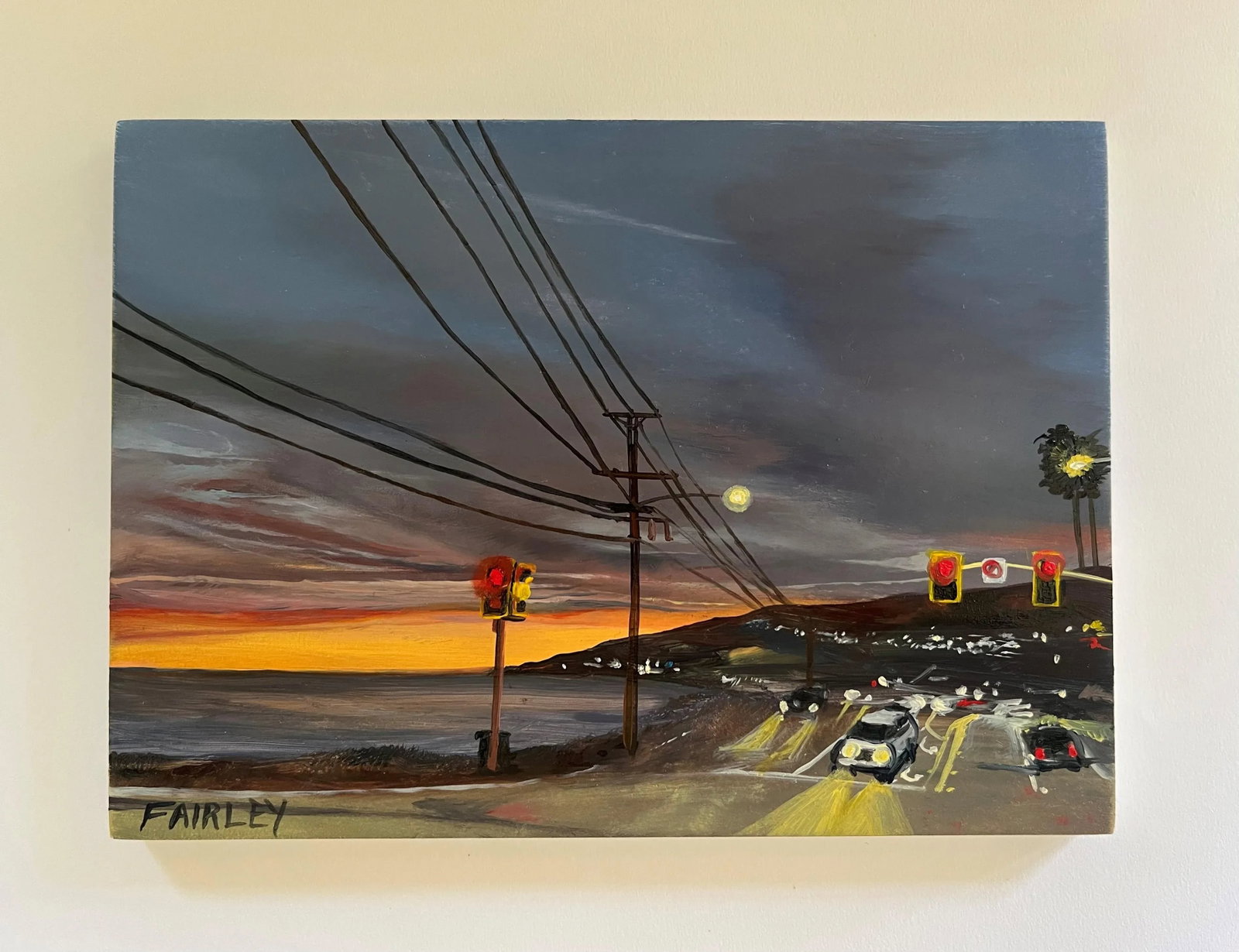 Pacific Coast Highway at Porto Marina, Original Miniature Oil Painting by Artist, Jessica Fairley - 2