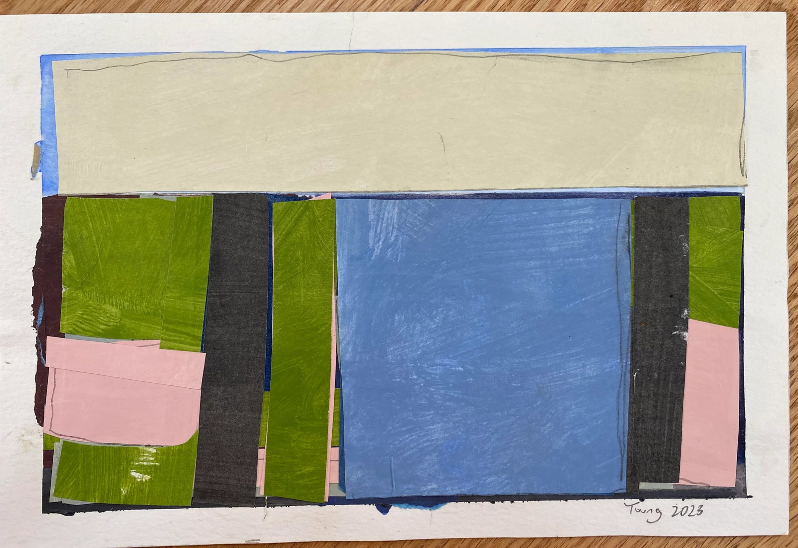 Bryan Young Original Abstract Landscape Painting from The Lake Series, Maquette - 3