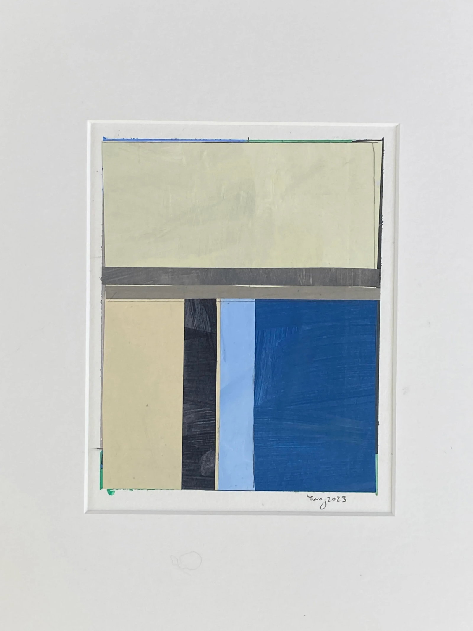 "Lake Series" Abstract Landscape Painted Collage on Paper by Bryan Young - 2