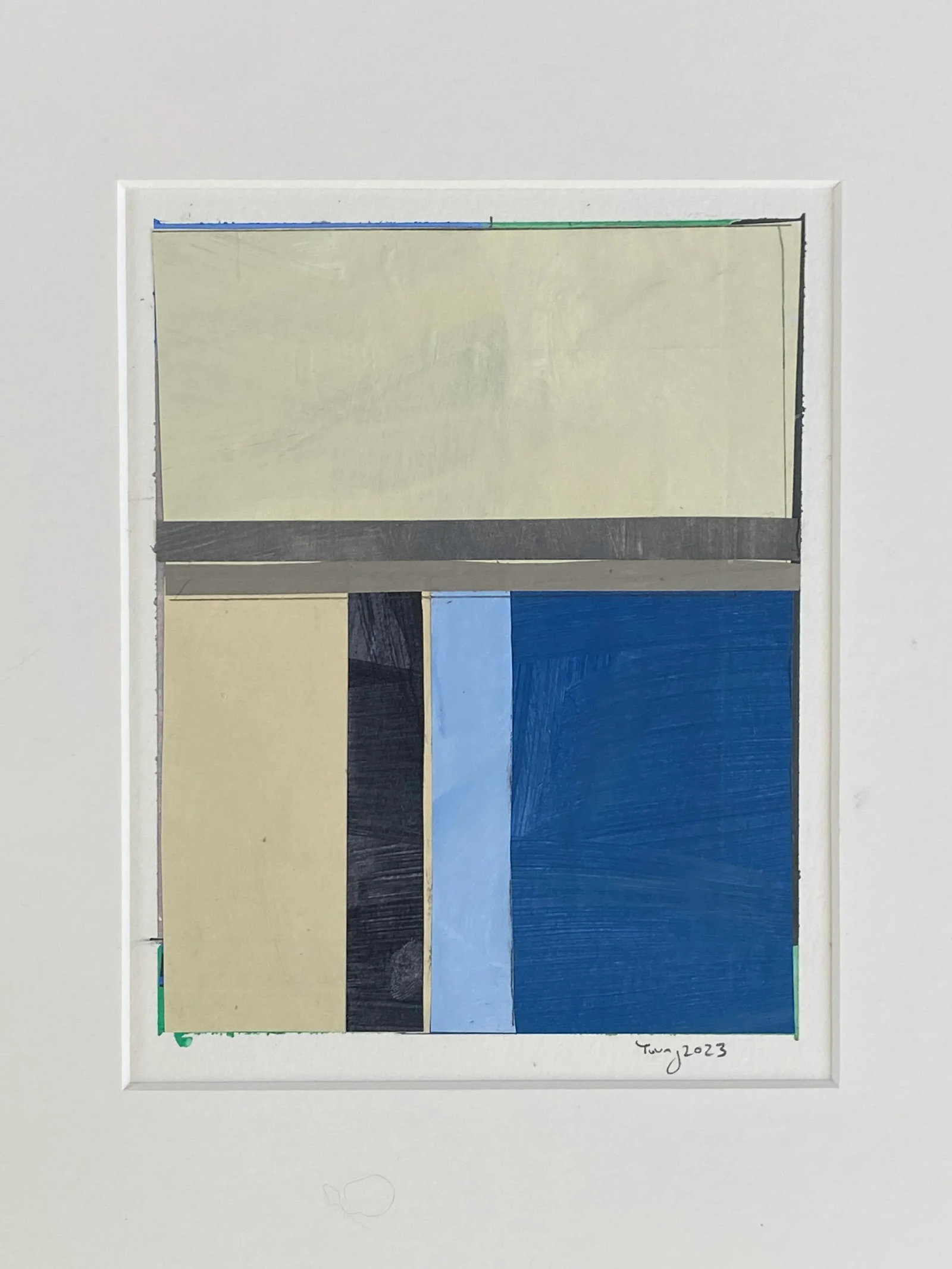 "Lake Series" Abstract Landscape Painted Collage on Paper by Bryan Young - 3