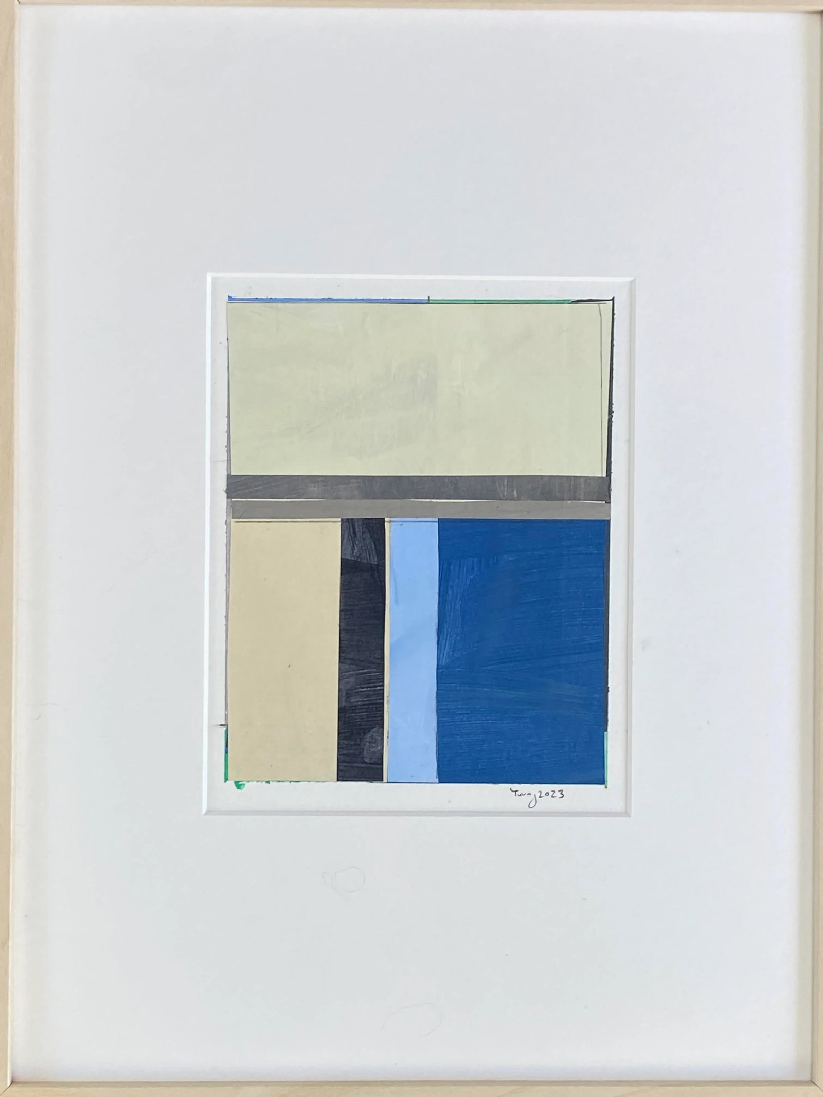 "Lake Series" Abstract Landscape Painted Collage on Paper by Bryan Young - 5