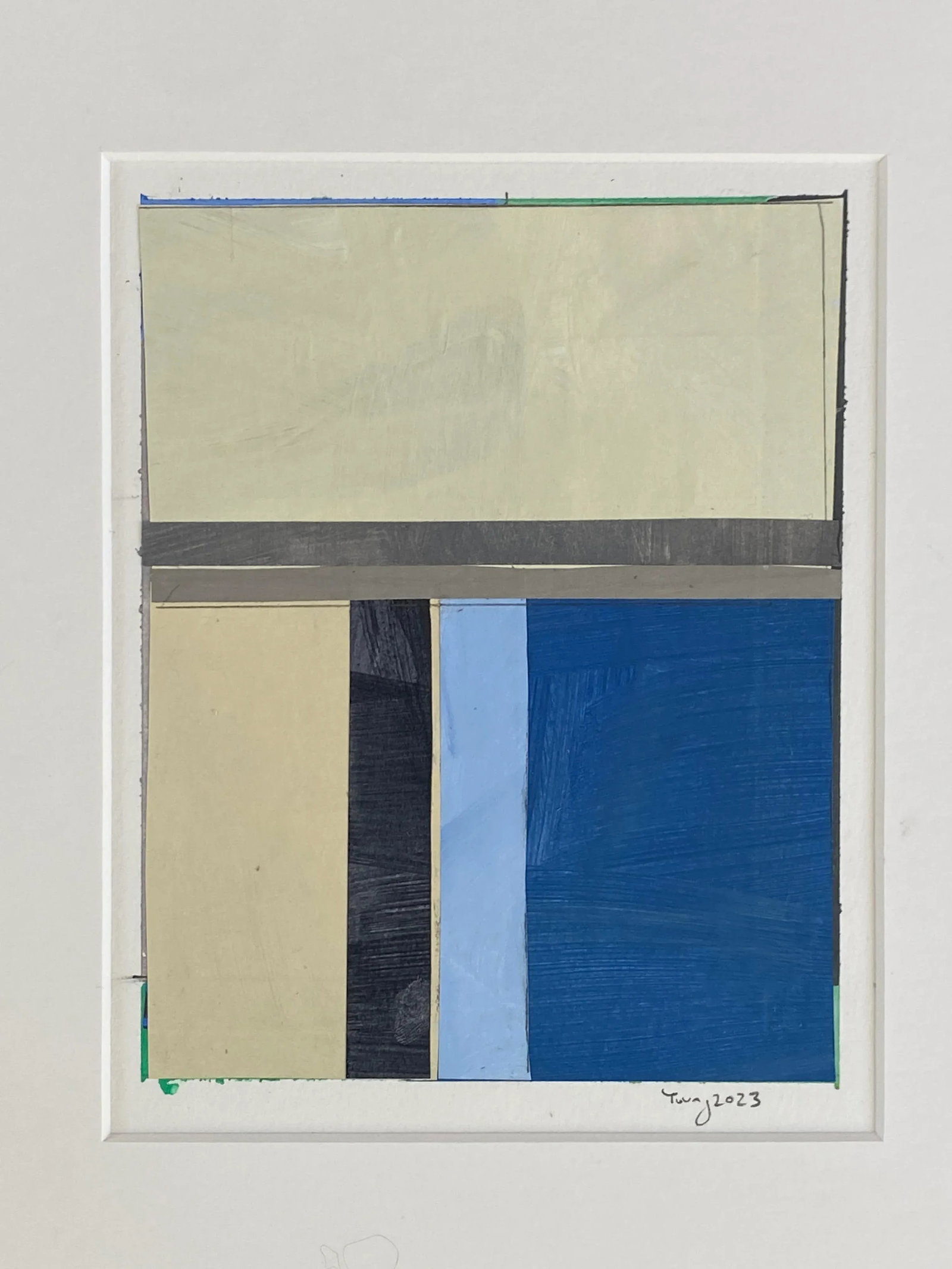 "Lake Series" Abstract Landscape Painted Collage on Paper by Bryan Young - 6