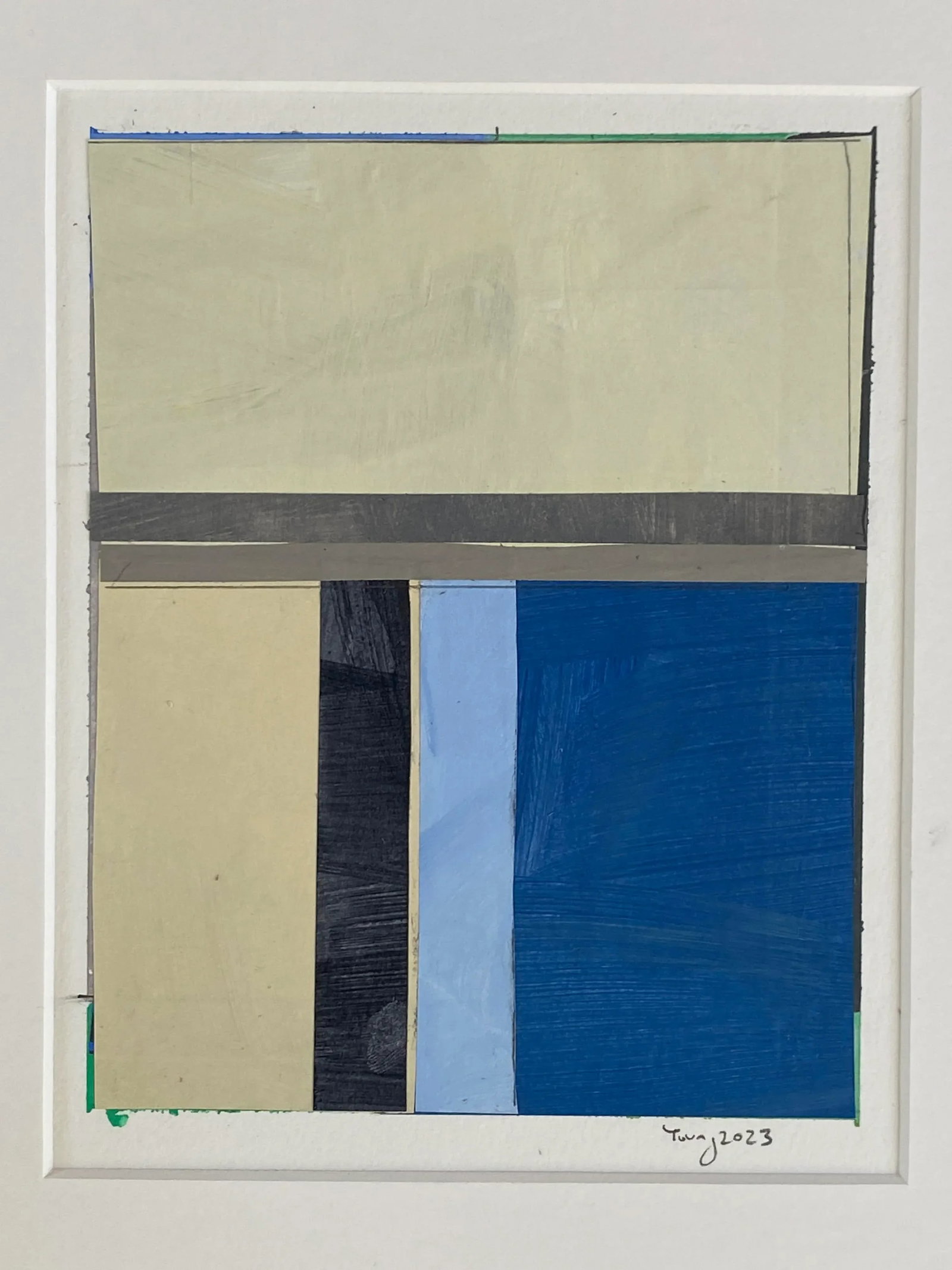 "Lake Series" Abstract Landscape Painted Collage on Paper by Bryan Young - 7