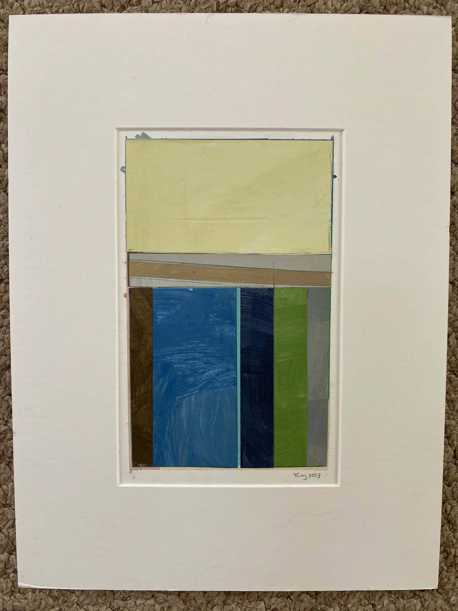 "Lakes Series" Contemporary Original Abstract Landscape Collage Painting on Paper by Bryan Young - 7